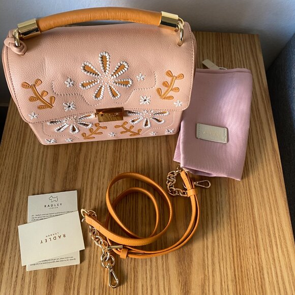 RADLEY LONDON Bag Stitch Street Small Leather Satchel Crossody Floral - Picture 7 of 14